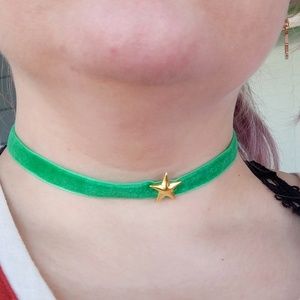 Sailor Jupiter velvet star choker - 14" w/ 3" ext.